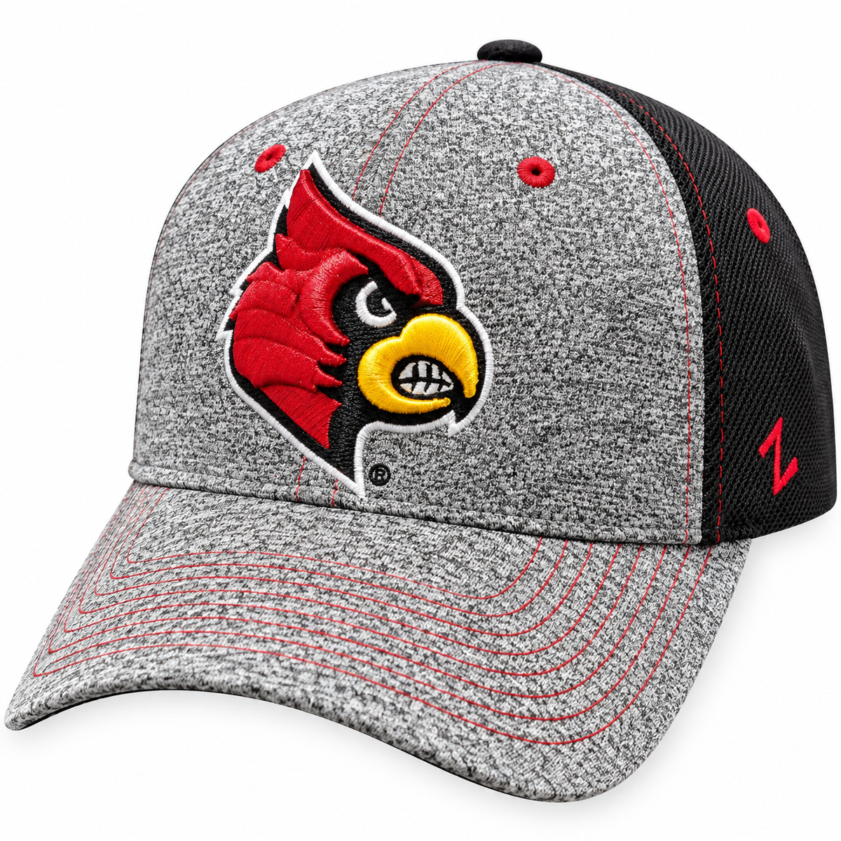 Louisville Cardinals Zephyr Graphite Two Tone Stretch Fit Hat