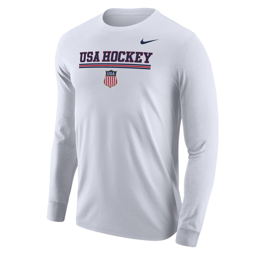 Men's USA Hockey Nike White 2026 Core Long Sleeve T-Shirt - Pro Jersey Sports