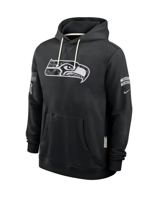 Seattle Seahawks Nike 2026 Salute to Service Sideline Dri-FIT Pullover Hoodie - Black