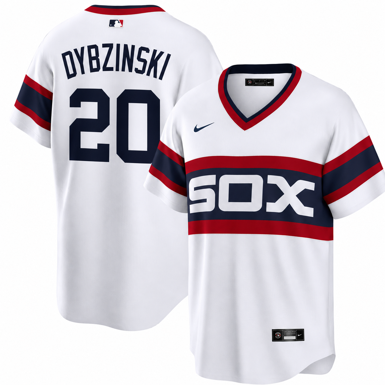 NIKE Men's Jerry Dybzinski Chicago White Sox Sunday 1983 Alternate White Premium Twill Replica Jersey (Copy)