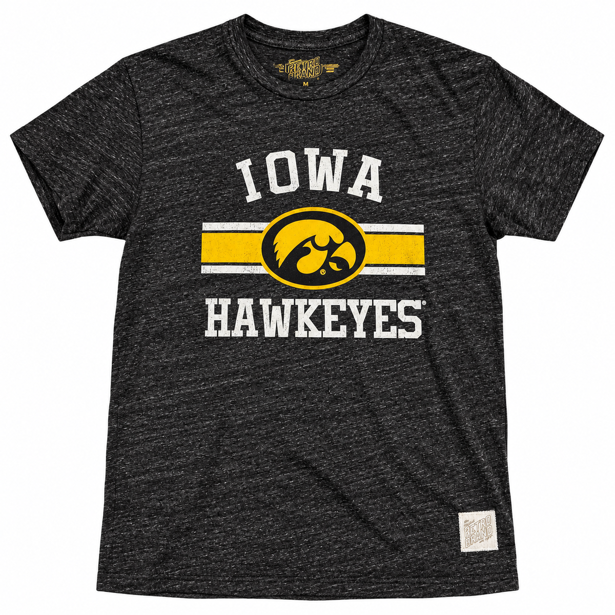 Men's NCAA Iowa Hawkeyes Retro Brand Charcoal Gray TriBlend Tee