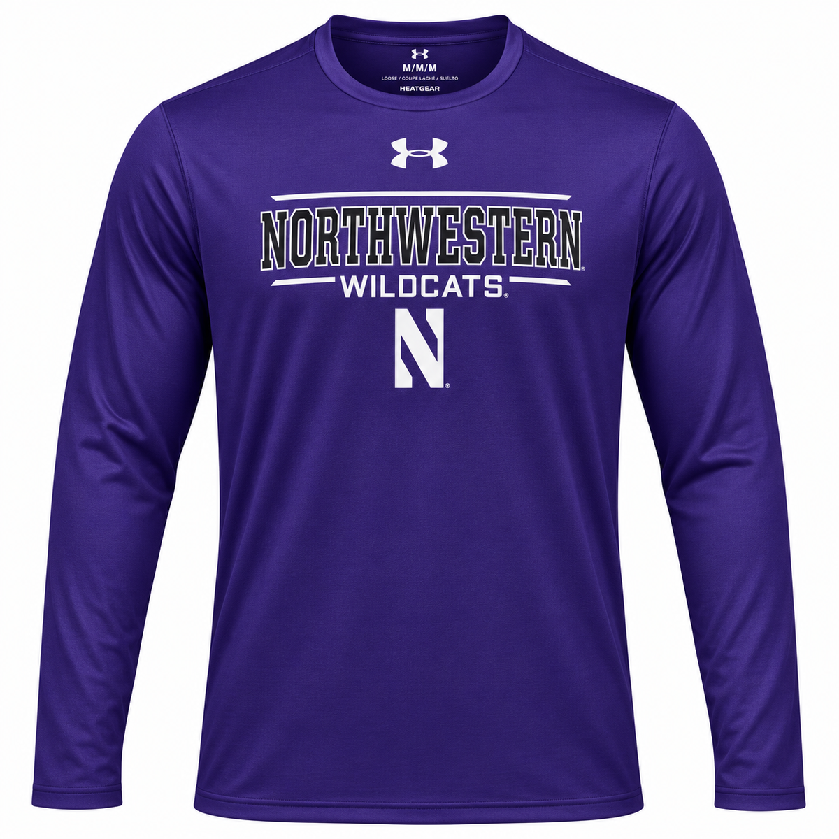Men's NCAA Northwestern Wildcats Heatgear Purple Long Sleeve Tech Tee