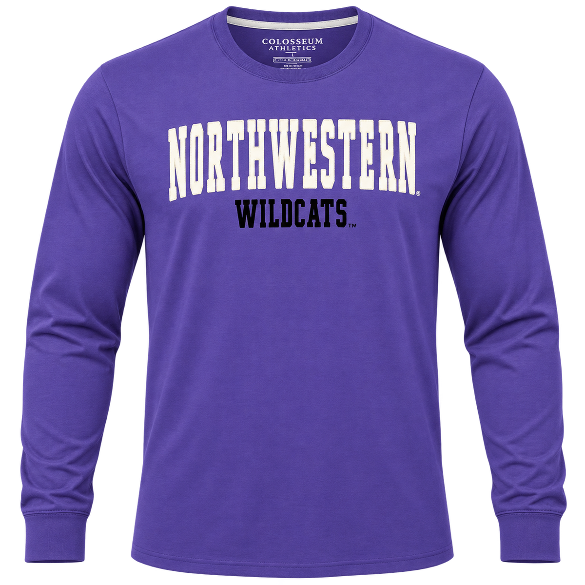 Men's NCAA Northwestern Wildcats Heavyweight Arch Script Long Sleeve Tee By Colosseum