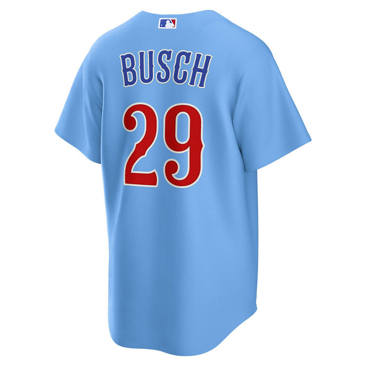NIKE Men's Chicago Cubs Michael Busch #29 Light Blue 2nd Alternate Replica Jersey