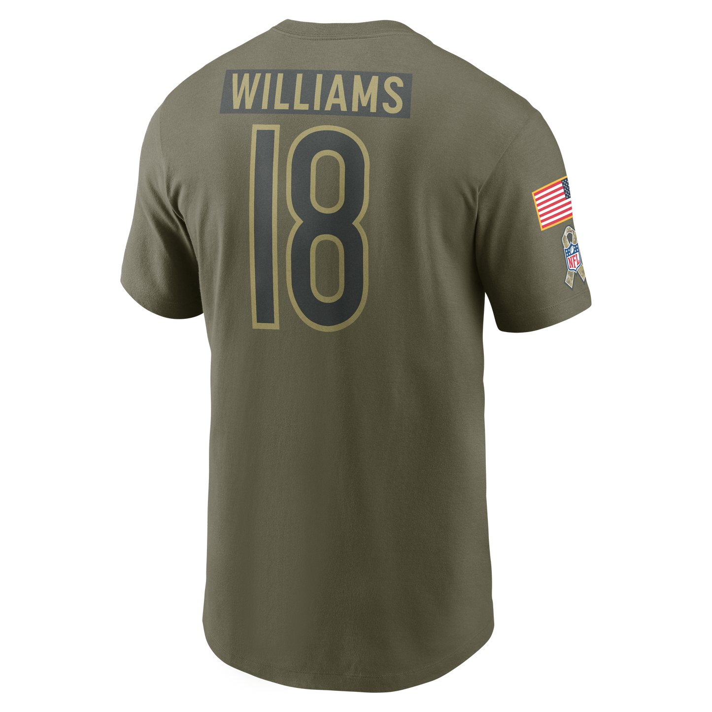 Men's Nike Caleb Williams Chicago Bears 2025 Salute To Service Olive Green Name & Number T-Shirt - Pro Jersey Sports
