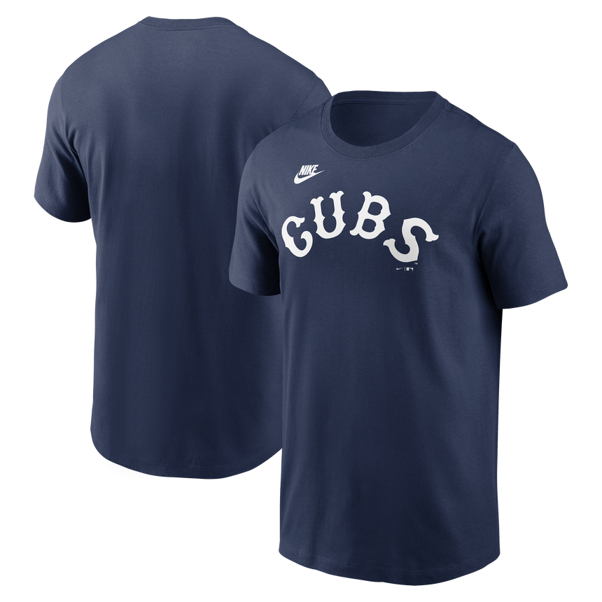 Men's Chicago Cubs Nike Cooperstown Navy Wordmark T-Shirt - Pro Jersey Sports
