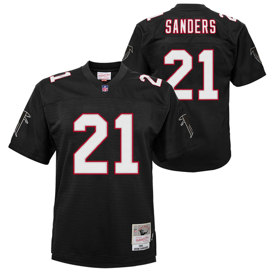 Youth Atlanta Falcons Deion Sanders Mitchell & Ness Black 1992 Retired Player Vintage Replica Jersey
