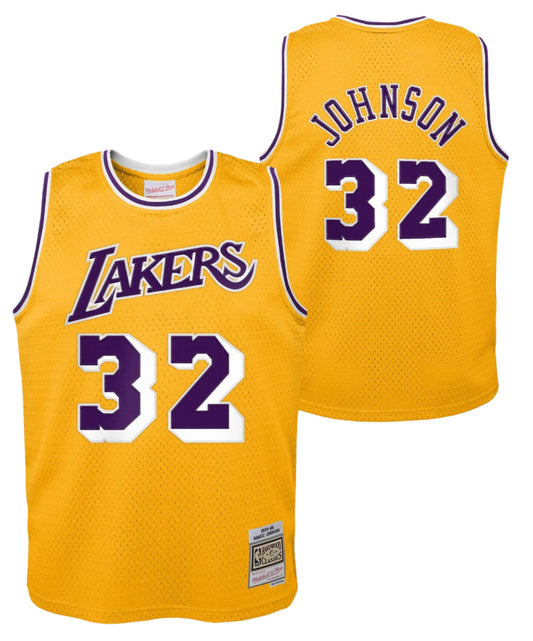 Youth Los Angeles Lakers Magic Johnson Mitchell & Ness Gold 1984-85 Hardwood Classics Swingman Jersey - Pro Jersey Sports
