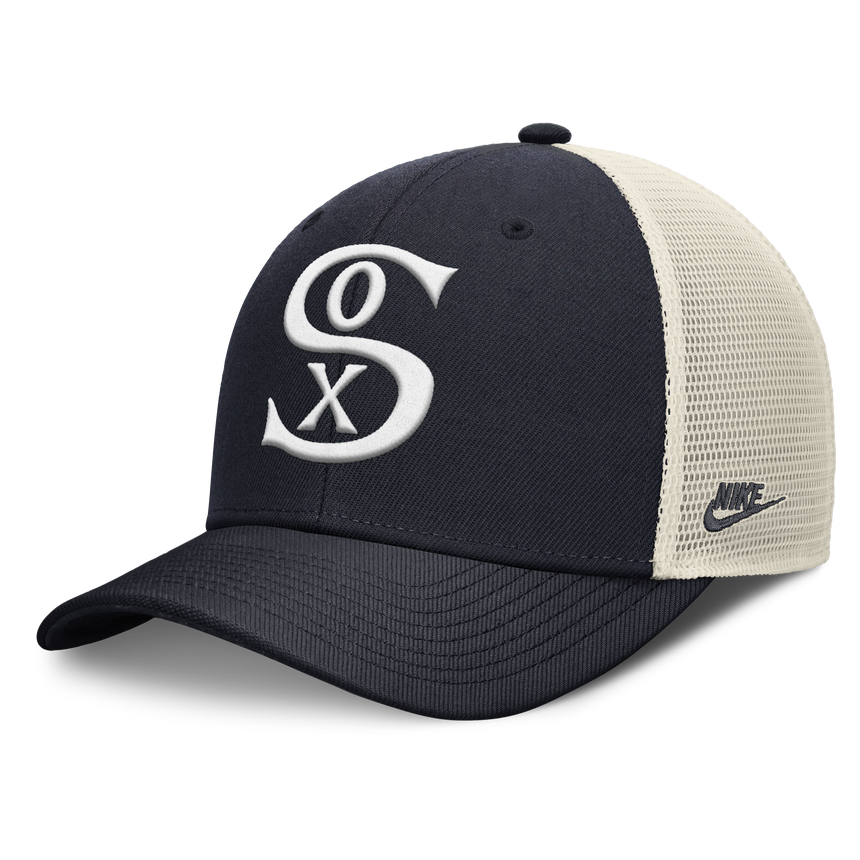 Chicago White Sox Nike Rise Navy Adjustable Snapback Trucker Hat - Pro Jersey Sports
