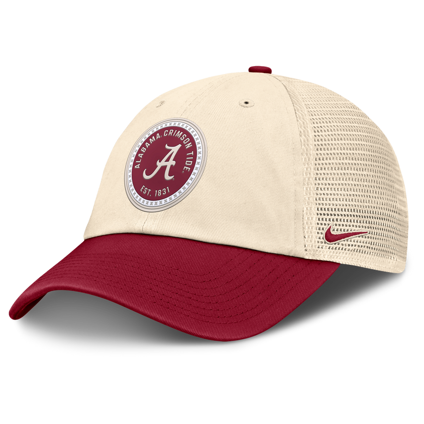 Men's Alabama Crimson Tide Nike Club Primetime Unstructured Trucker Cap-Natural - Pro Jersey Sports