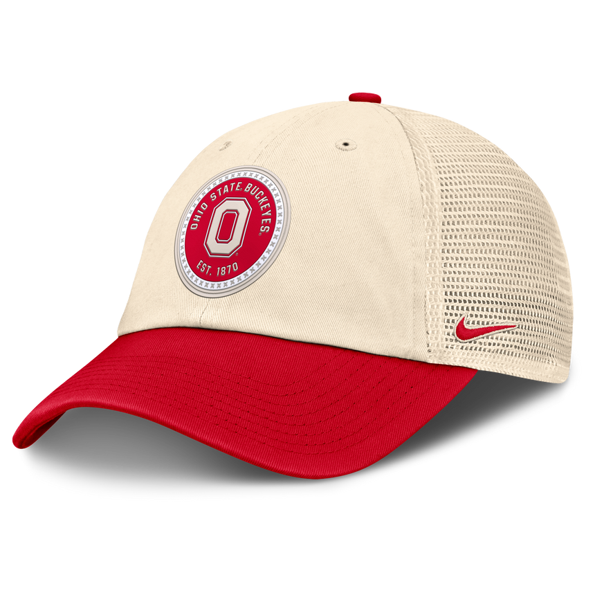 Men's Ohio State Buckeyes Nike Club Primetime Unstructured Trucker Cap-Natural - Pro Jersey Sports