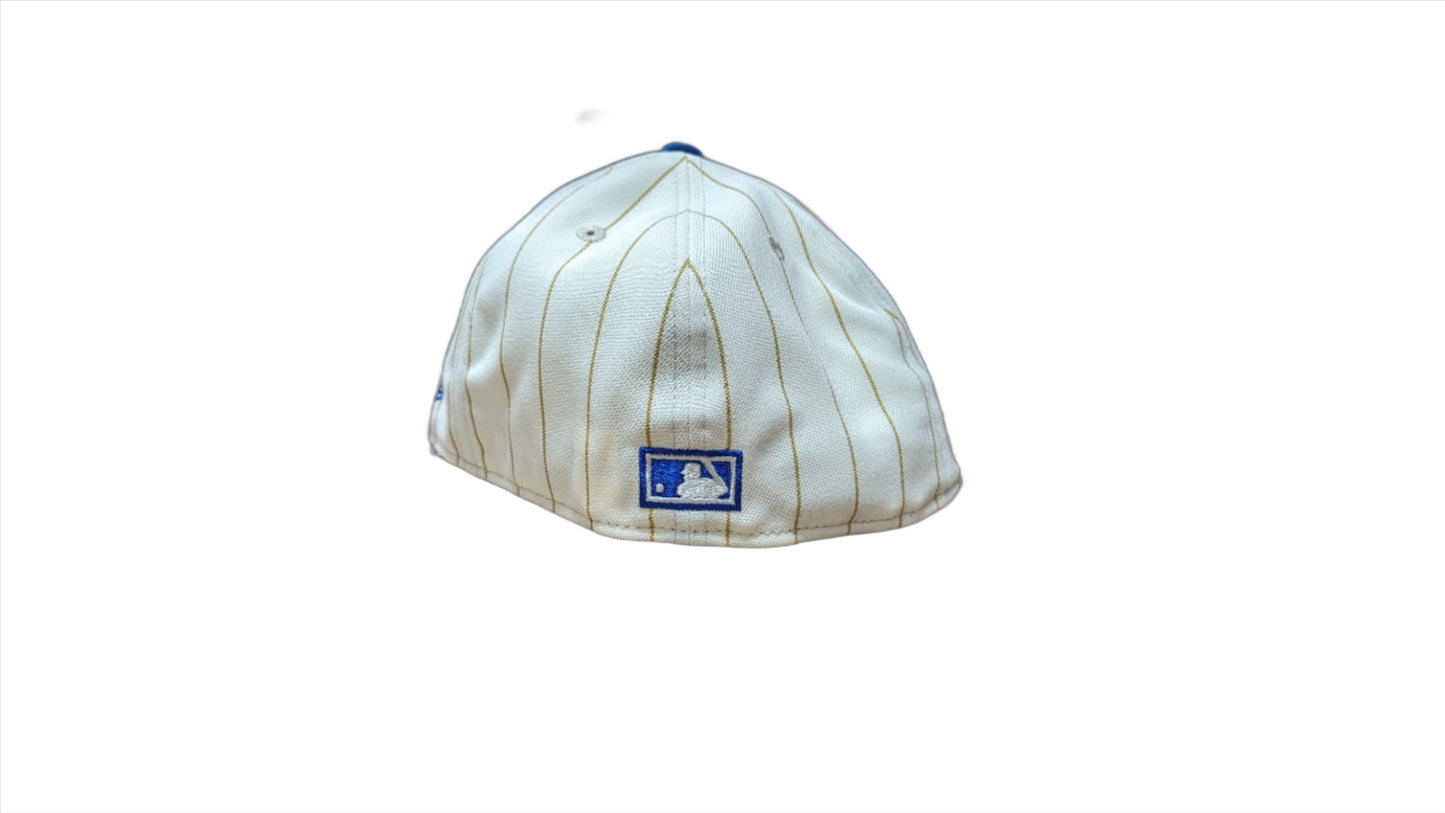 Atlanta Braves Historic Off White/Royal New Era 59FIFTY Fitted Hat - Pro Jersey Sports