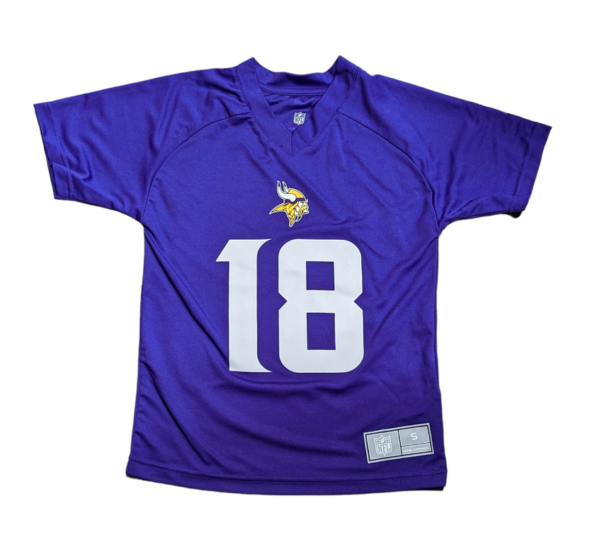 Youth Justin Jefferson Minnesota Vikings Purple Performance Jersey Tee - Pro Jersey Sports