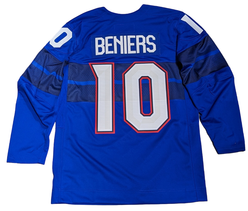 Mens USA Hockey Matty Beniers Nike Olympic Royal Replica Jersey - Pro Jersey Sports
