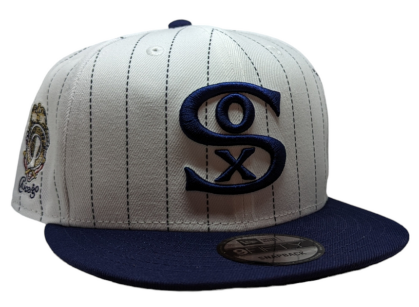 Chicago White Sox New Era FOD Mashup White Pinstripe/Navy 9FIFTY Snapback Adjustable Hat - Pro Jersey Sports