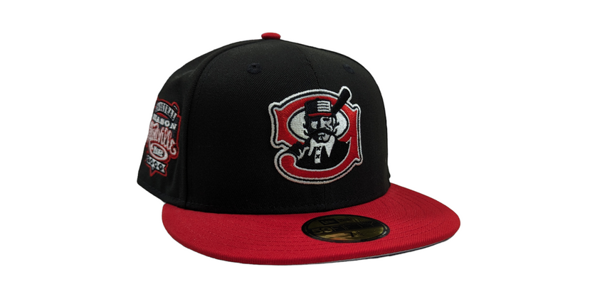 Mudville 9 MILB 2 Tone Black/Red Centerfield New Era 59FIFTY Fitted Hat - Pro Jersey Sports
