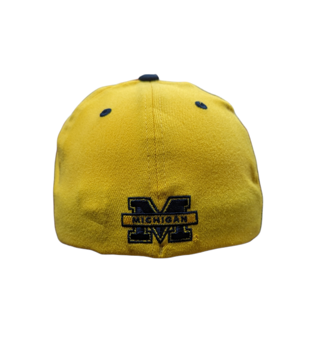 Men's NCAA Michigan Wolverines Zephyr Gold Primary Logo Flex Fit Hat - Pro Jersey Sports