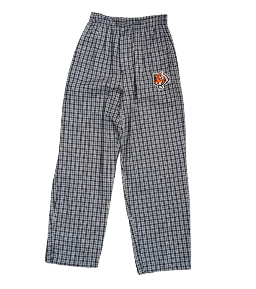 Youth Cincinnati Bengals Reebok Black Plaid Pajama Pants - Pro Jersey Sports