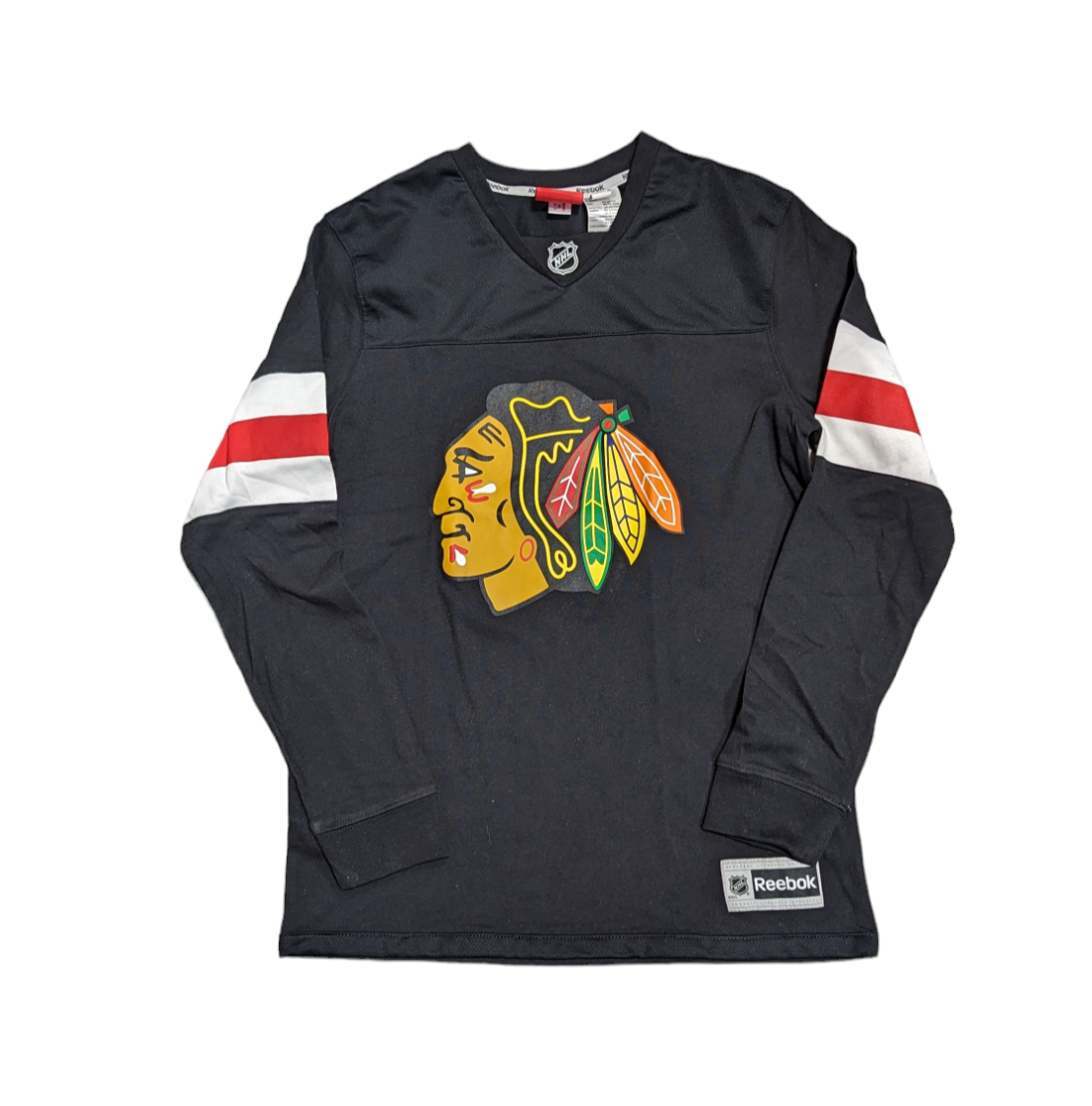 Youth Chicago Blackhawks Long Sleeve Reebok Black Jersey Tee - Pro Jersey Sports