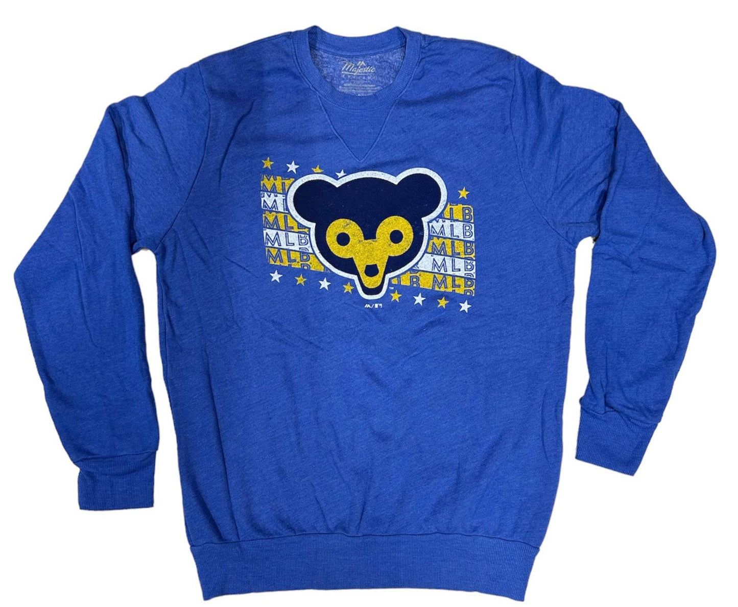 Men’s Chicago Cubs 1969 Logo Cooperstown Collection Triblend Fleece Crew Neck Sweatshirt - Pro Jersey Sports