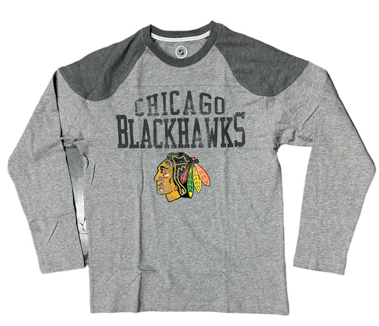 Mens Chicago Blackhawks Holder Long Sleeve Tee By G-III - Pro Jersey Sports