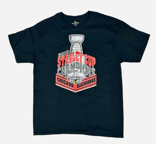 Men's Chicago Blackhawks 2015 Stanley Cup Champions Victory T-Shirt By Levelwear