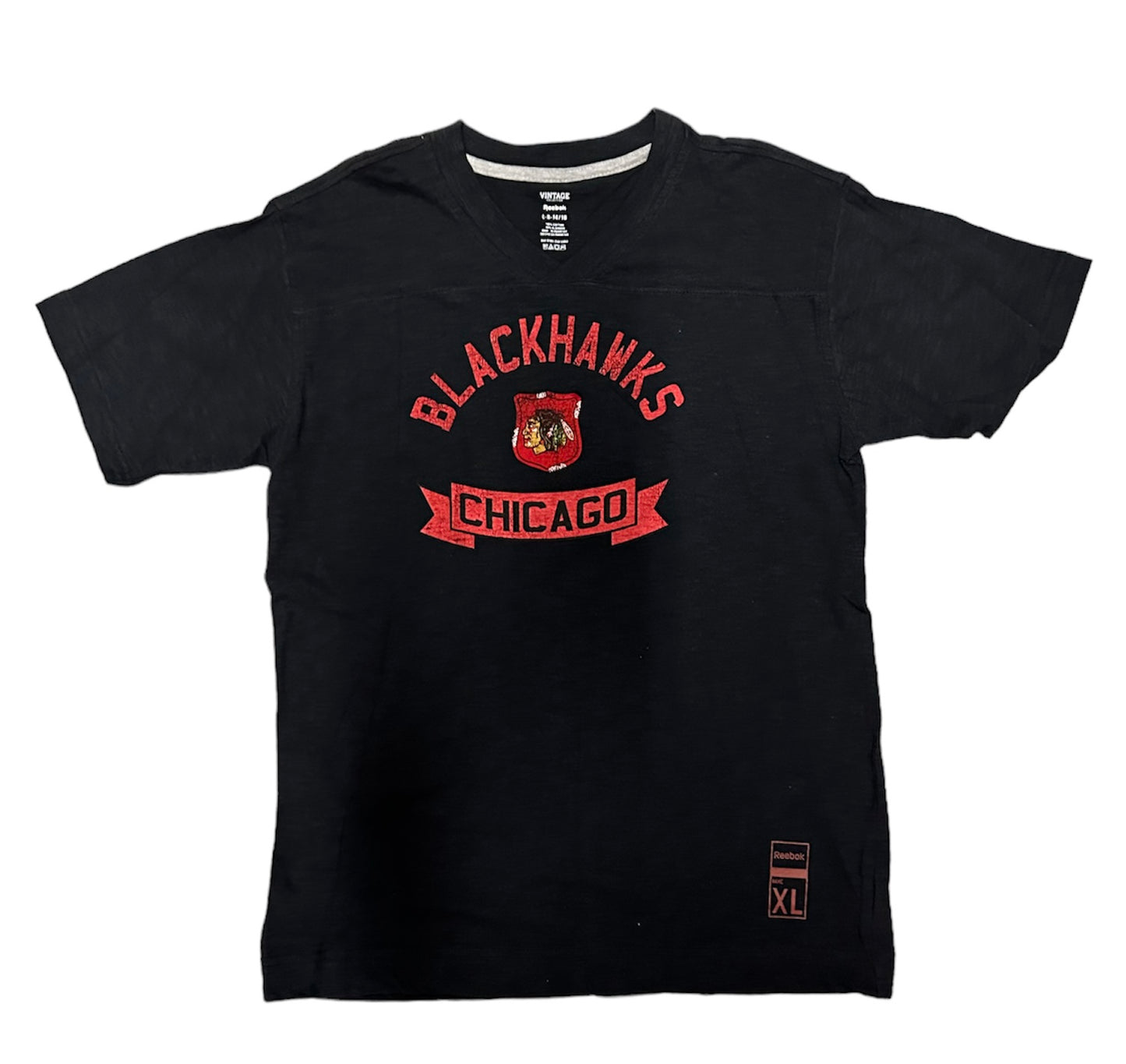Youth Chicago Blackhawks Vintage V-Neck Tee By Reebok - Pro Jersey Sports