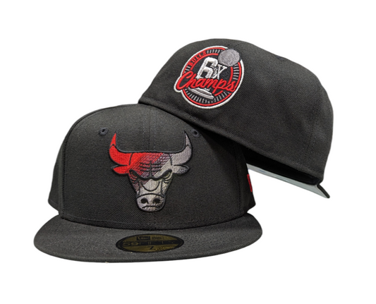 Chicago Bulls New Era Logo Fade 6X Black 59FIFTY Fitted Hat