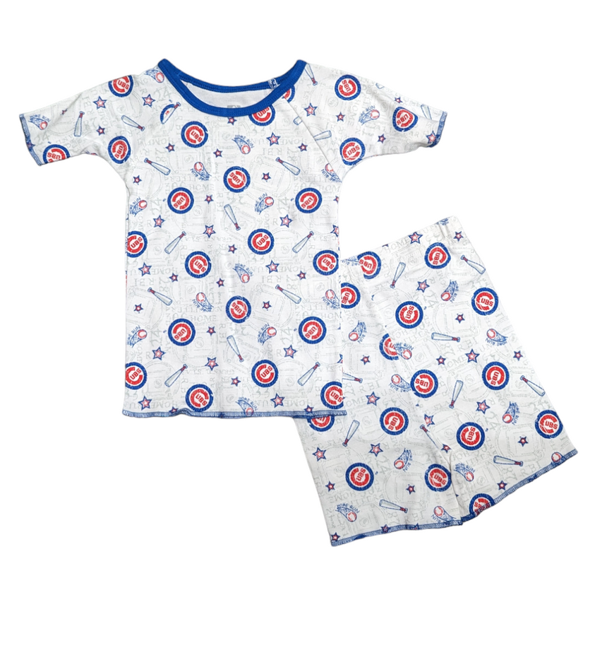 Toddler Chicago Cubs 2-Piece Tee and Short Sleep White Home Run Set By Outerstuff - Pro Jersey Sports