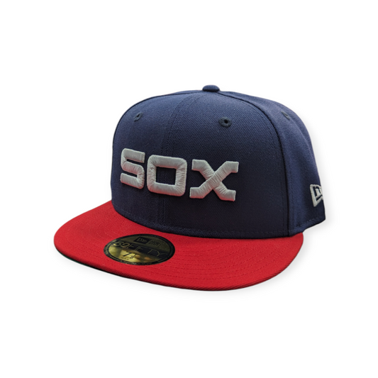 Chicago White Sox 1983 Road New Era Cooperstown Classics Navy/Red 59FIFTY Fitted Hat