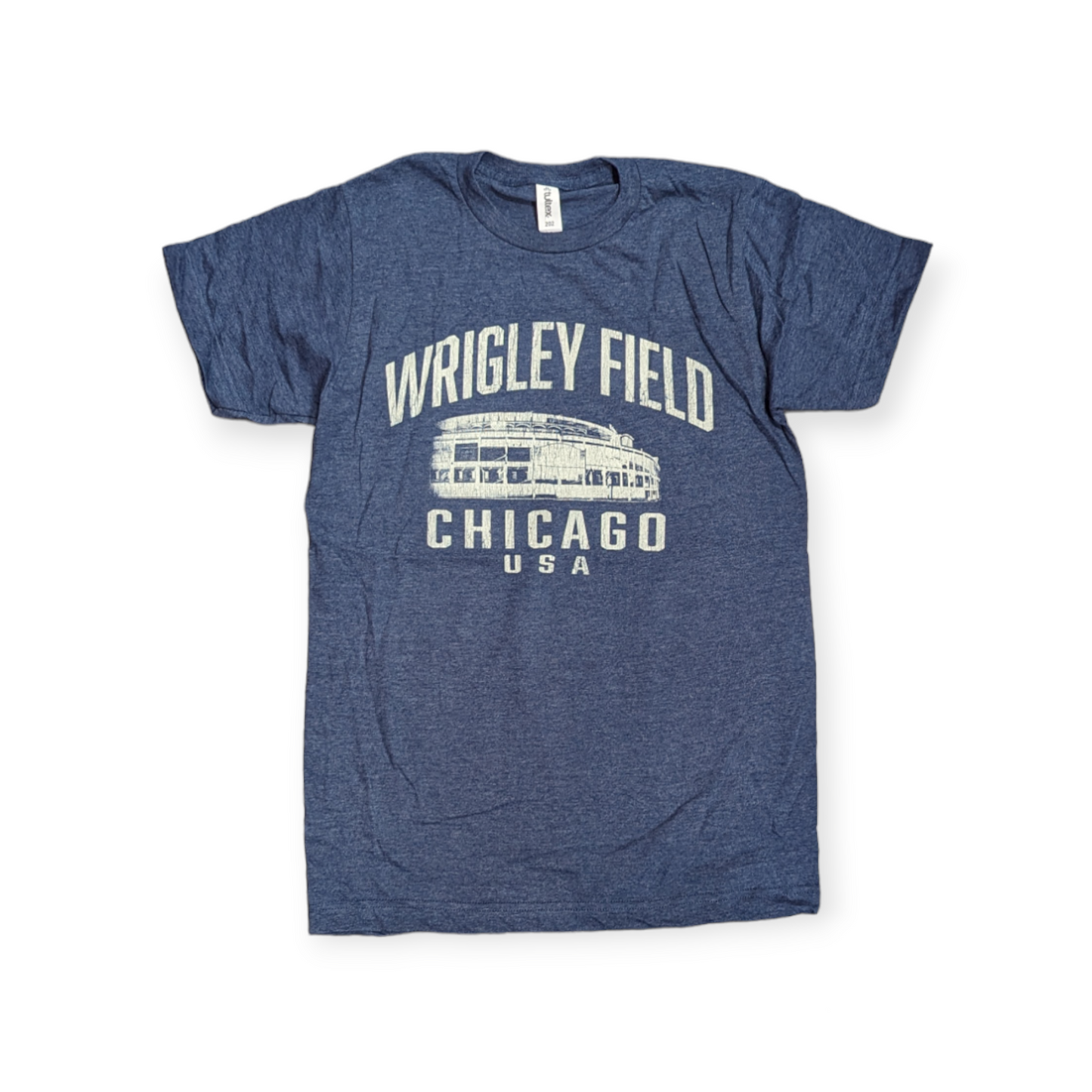 Men's Wrigley Field Chicago Vintage Clark & Addison Heather Navy Tee - Pro Jersey Sports