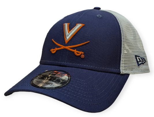 Virginia Cavaliers New Era Navy/White Trucker 9FORTY Adjustable Hat - Pro Jersey Sports