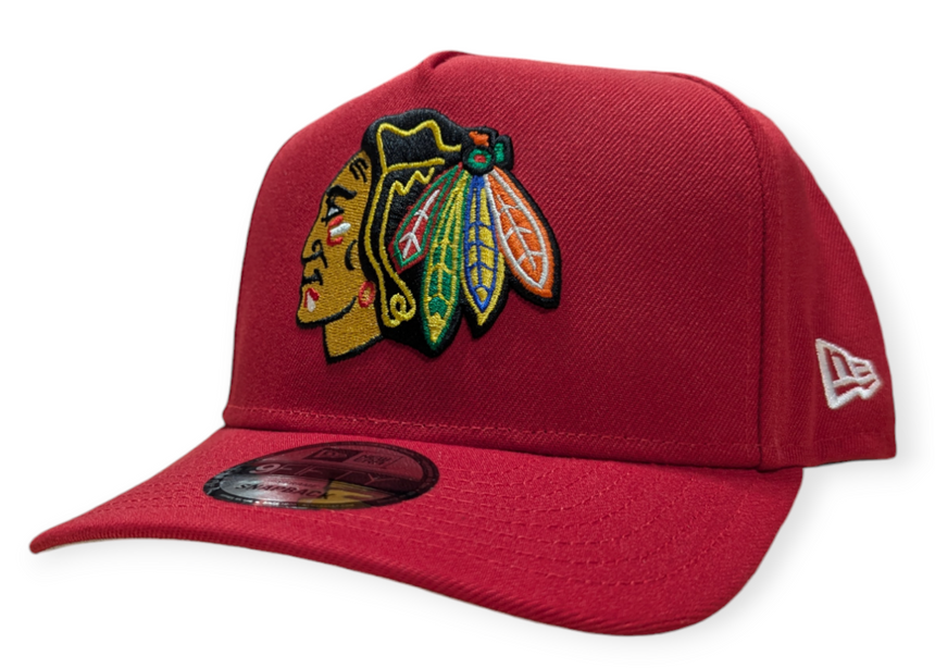 Chicago Blackhawks New Era Red 9FIFTY A-Frame Adjustable Hat - Pro Jersey Sports