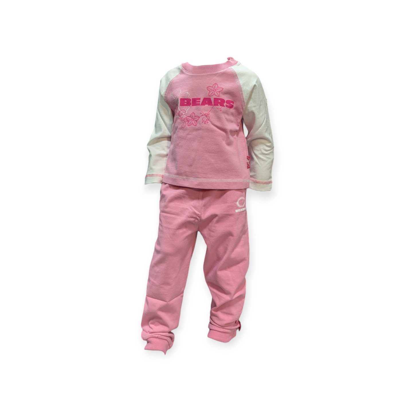 Toddler Girls Chicago Bears Pink 2-Piece Long Sleeve Tee and Pant Set - Pro Jersey Sports