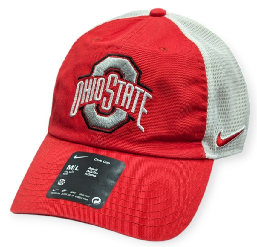 Ohio State Buckeyes Nike Red Club Unstructured Adjustable Trucker Hat - Pro Jersey Sports