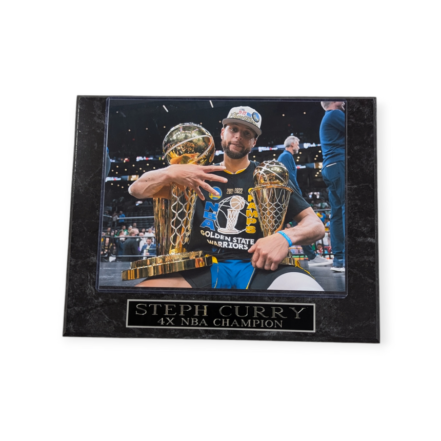Stephen Curry Four-Time NBA Champion Plaque - Pro Jersey Sports