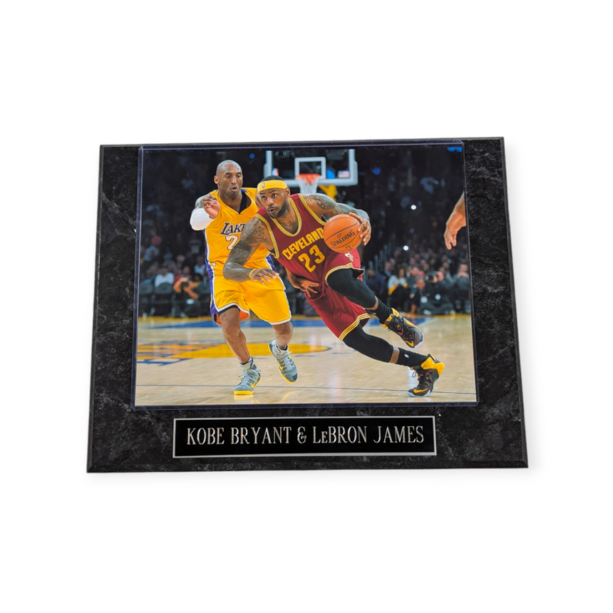 Kobe Bryant Los Angeles Lakers and LeBron James Cleveland Cavalier's Wall Plaque - Pro Jersey Sports