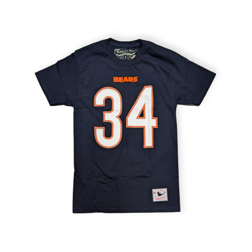 Men's Chicago Bears Walter Payton Mitchell & Ness Navy Name & Number Throwback T-Shirt - Pro Jersey Sports