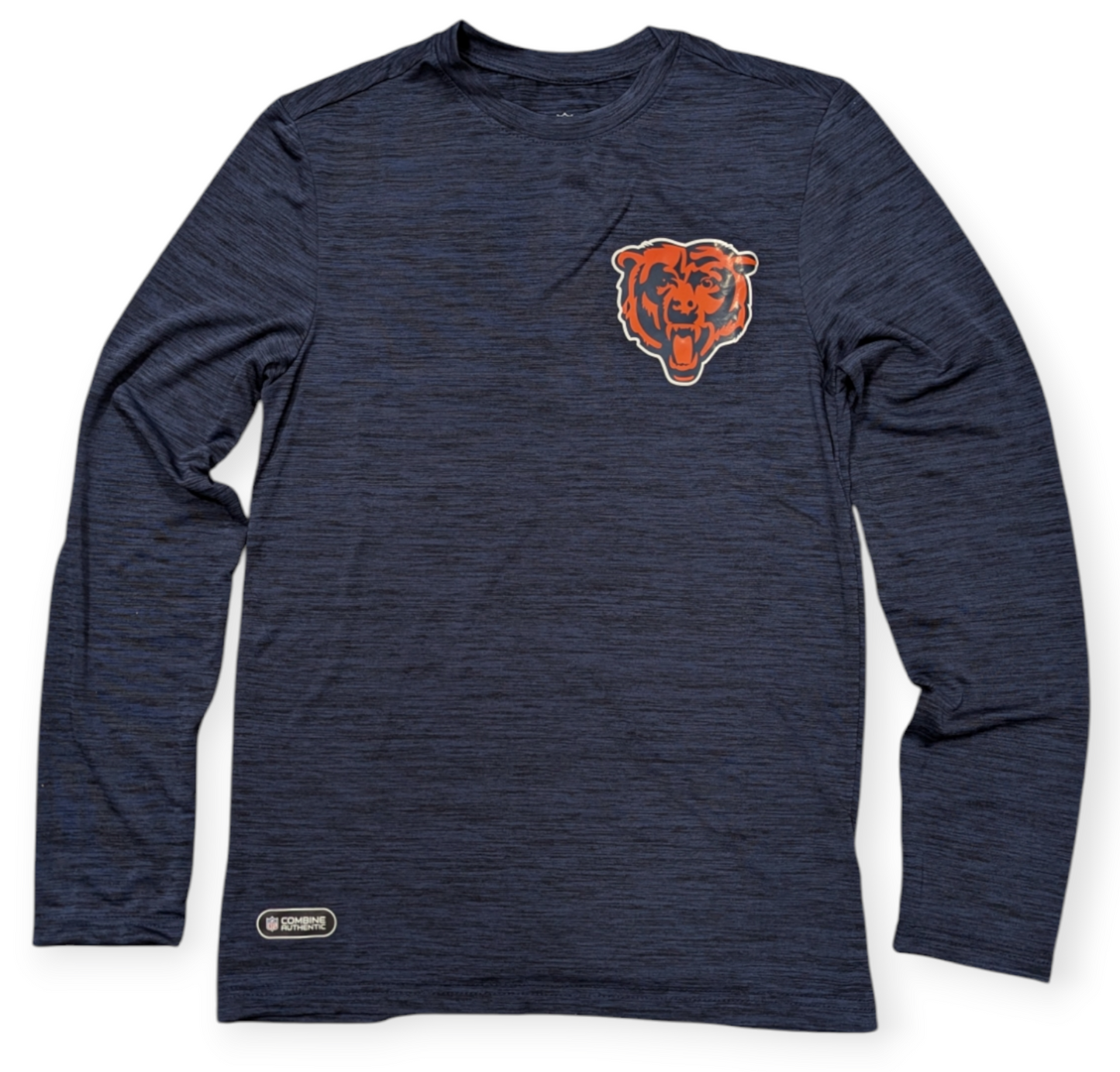 Mens Chicago Bears NFL Combine Navy Tackle Crew Long Sleeve Tee - Pro Jersey Sports
