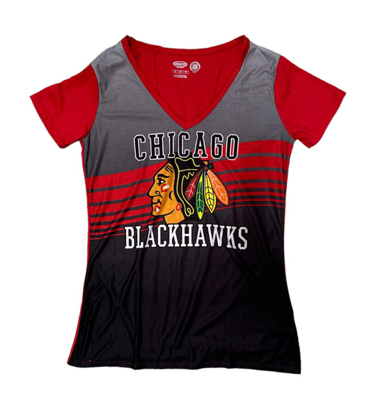 Women's Chicago Blackhawks Concepts Sport Gray/Red Dynamic Short Sleeve Top - Pro Jersey Sports
