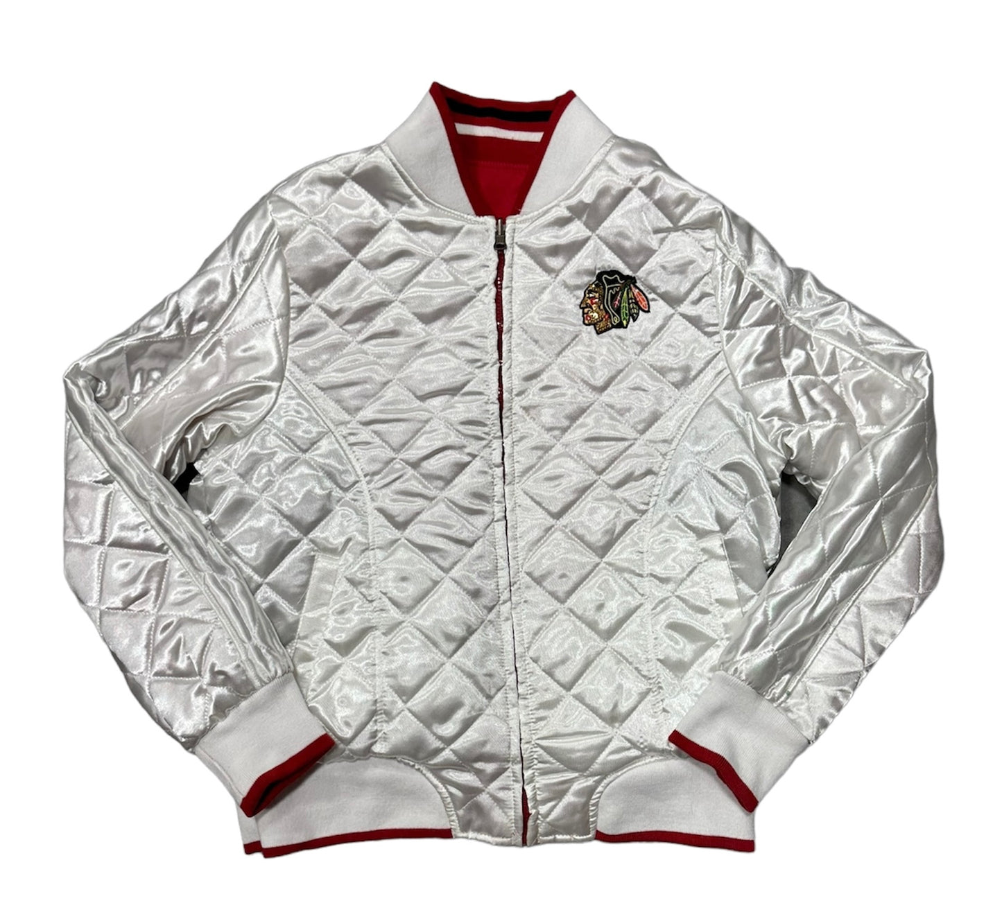 Women's Chicago Blackhawks Full Zip Reversible Polyester Jacket - Pro Jersey Sports