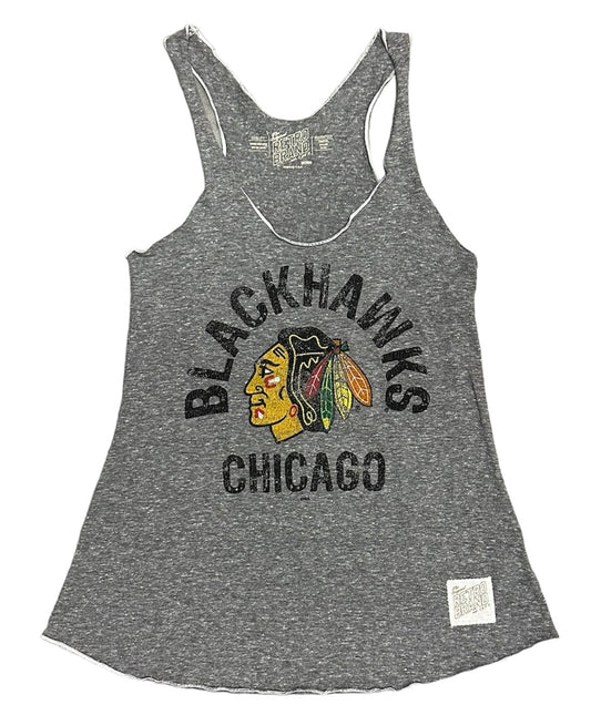 Women's Chicago Blackhawks Gray Marrow Edge Tank Top - Pro Jersey Sports