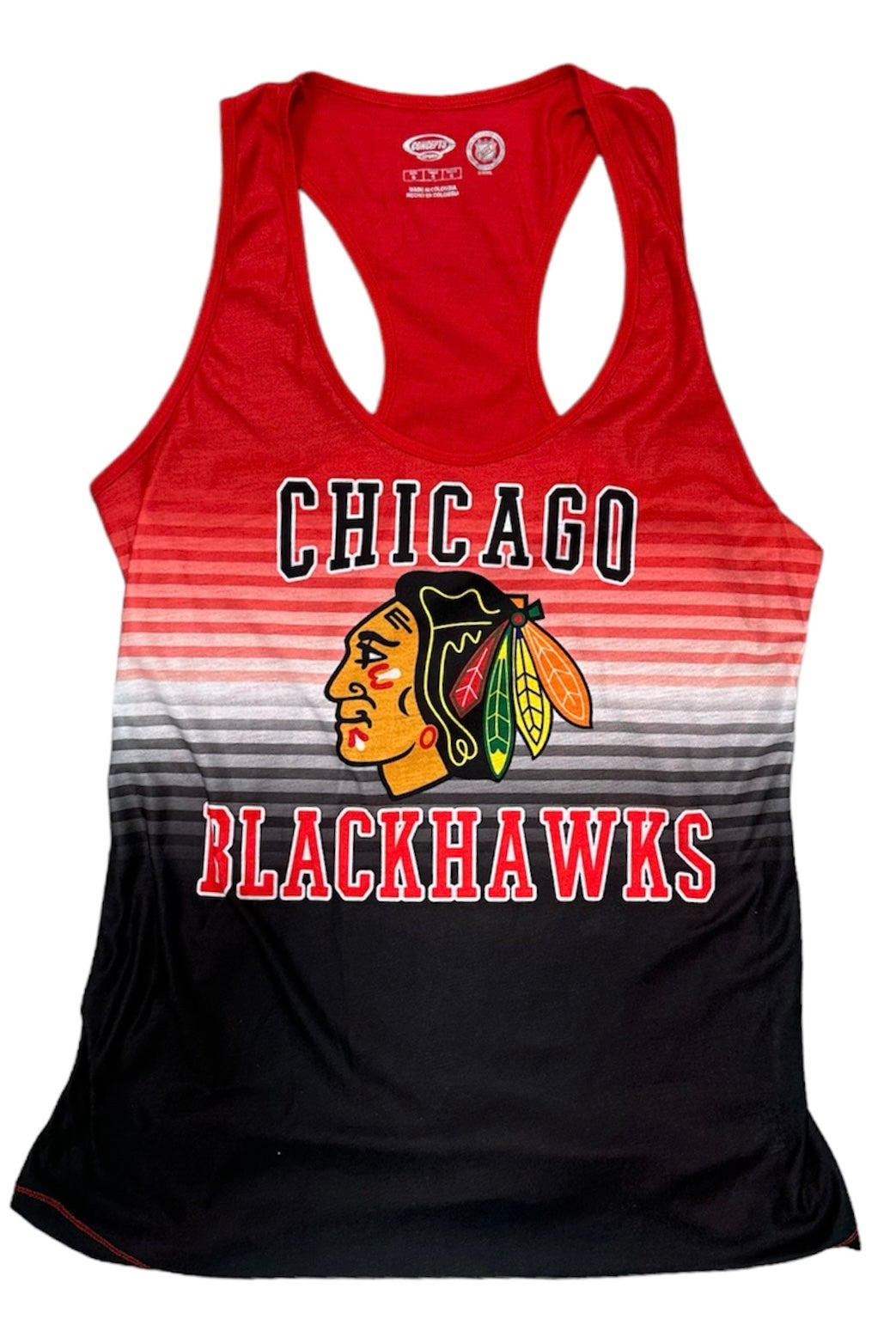 Women's Chicago Blackhawks Red/Black Dynamic Tank Top - Pro Jersey Sports