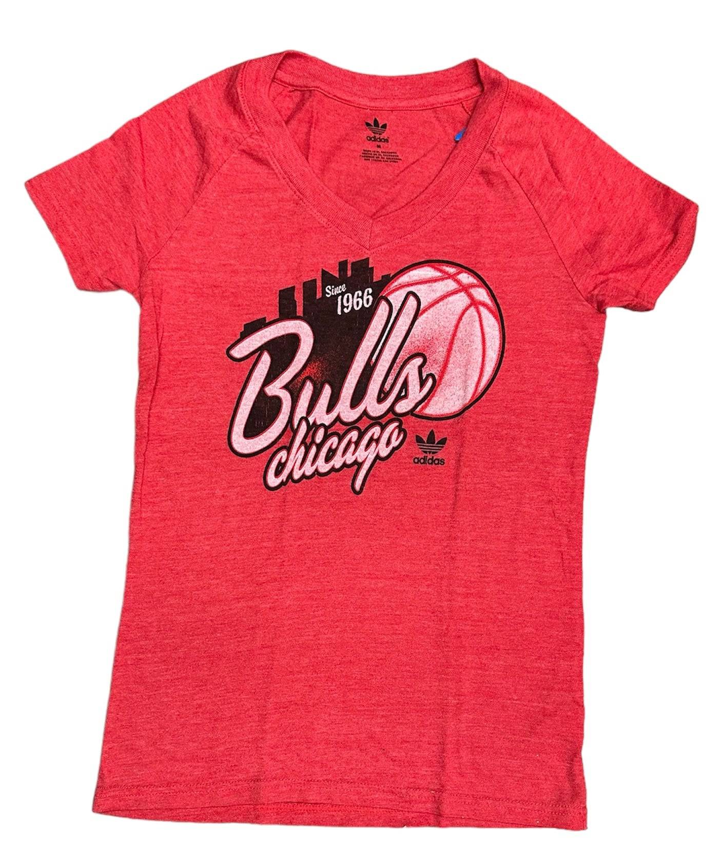 Womens Chicago Bulls Adidas Skyhook V-Neck Tee - Pro Jersey Sports