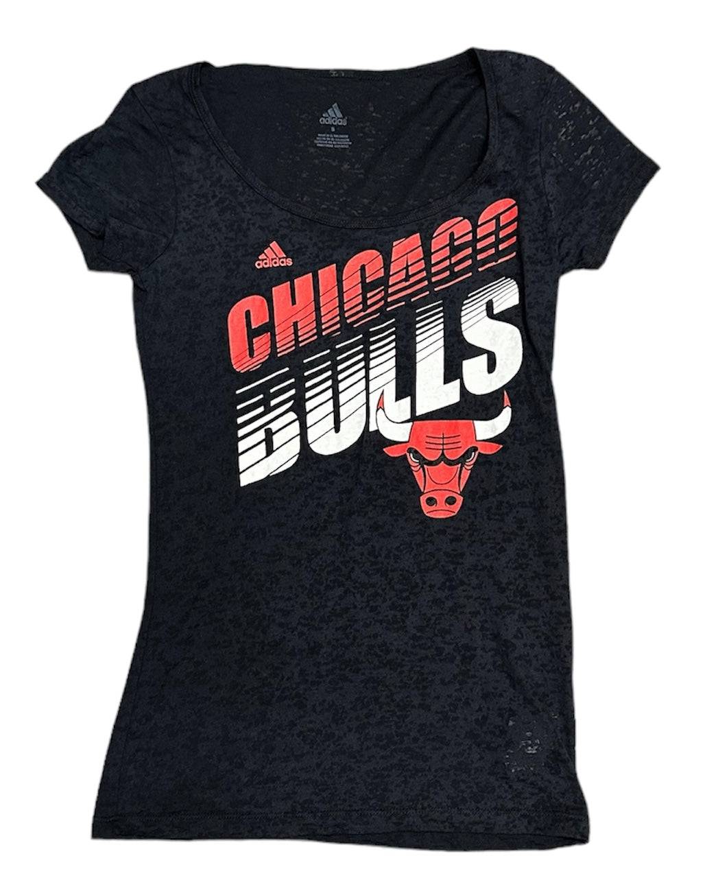 Chicago Bulls Womens Scoop Neck Night Out Burn Out Tee - Pro Jersey Sports