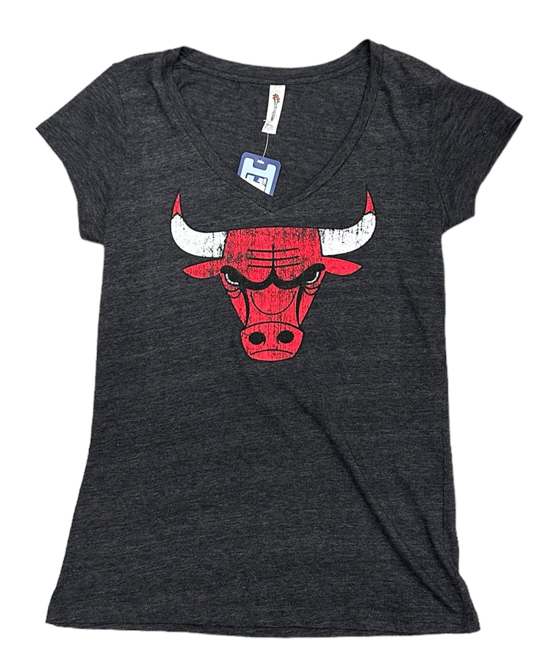 Chicago Bulls Tri Blend Distressed Logo Tee - Pro Jersey Sports