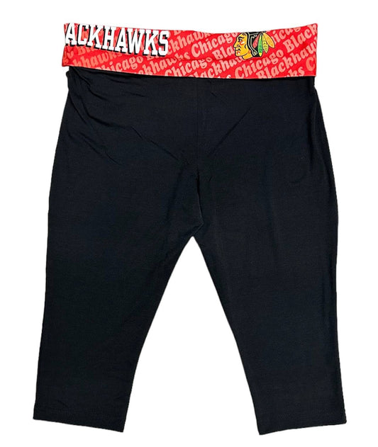 Chicago Blackhawks Cameo Fold Over Capri Leggings By Concepts Sport - Pro Jersey Sports
