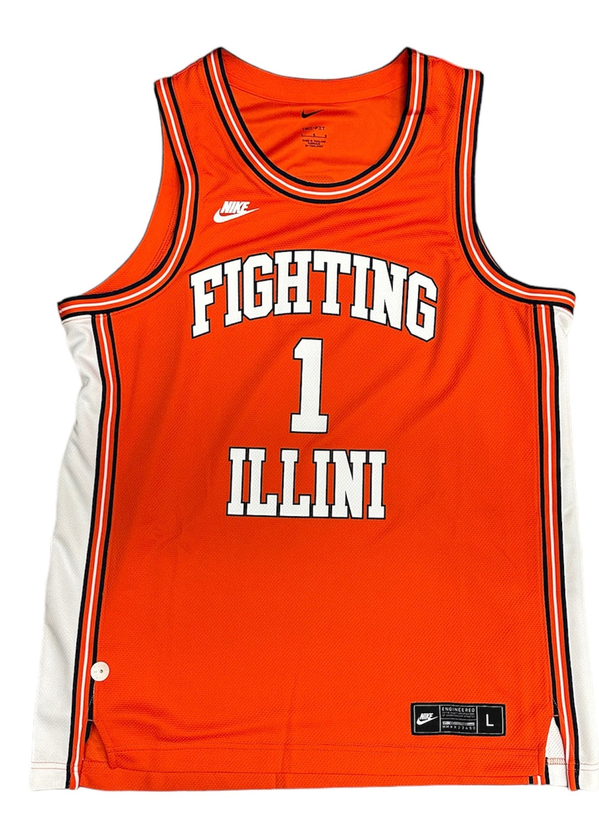 Men's NCAA University of Illinois Fighting Illini Orange Nike #1 Replica Basketball Jersey - Pro Jersey Sports