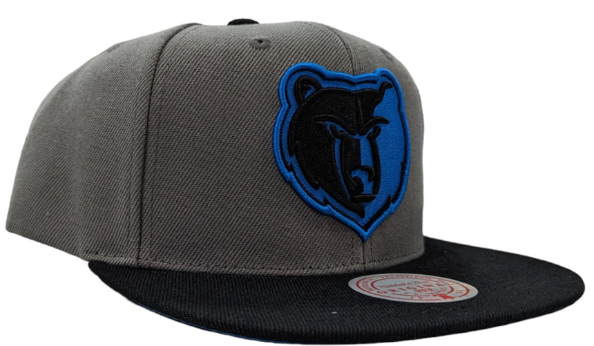 Men's Memphis Grizzlies Mitchell & Ness NBA Neon Lights Gray/Blue Adjustable Snapback Hat - Pro Jersey Sports