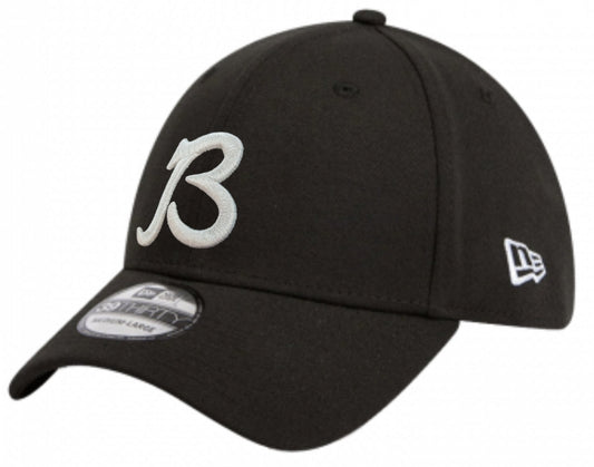 Men's Chicago Bears New Era "B" Black/White 39THIRTY Flex Hat - Pro Jersey Sports